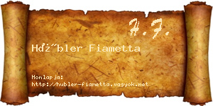 Hübler Fiametta névjegykártya
